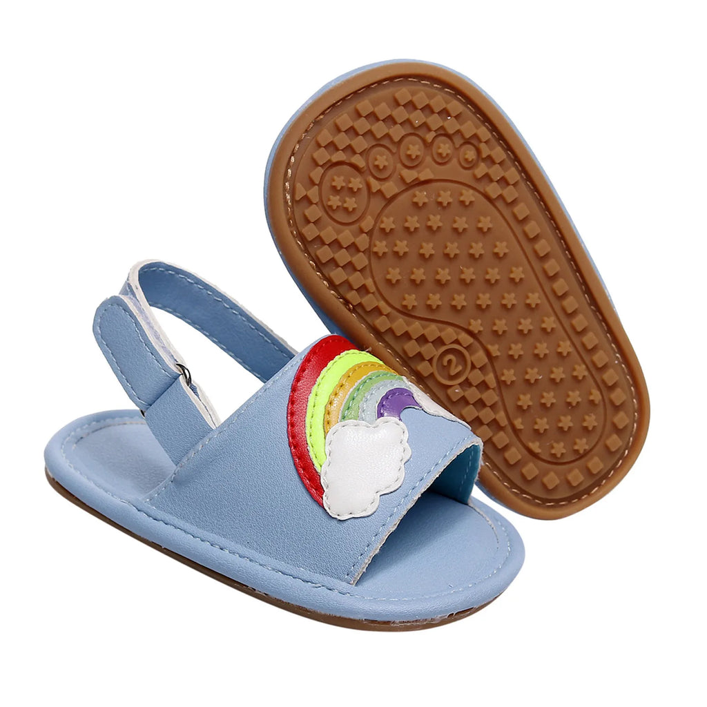 Infant Boys Girls Open Toe Rainbow Shoes First Walkers Shoes Summer Toddler Flat Sandals Baby Sandals Size 6