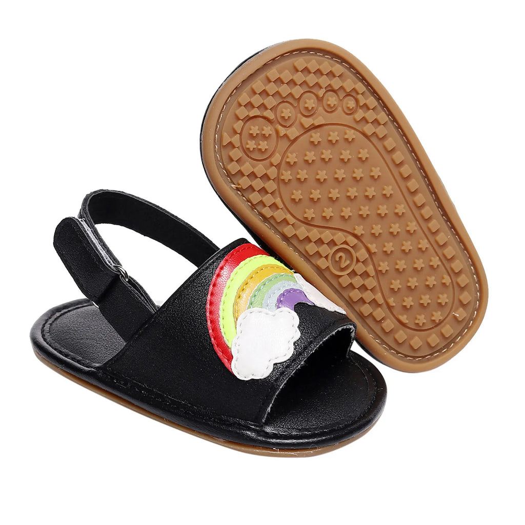 Infant Boys Girls Open Toe Rainbow Shoes First Walkers Shoes Summer Toddler Flat Sandals Baby Sandals Size 6