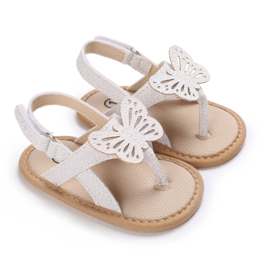 Summer Girl Cute Butterfly Princess Shoes 0-12Month Baby Soft Sole Sandals First Generation Walking Shoes Open toe angle sandals